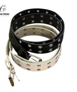 🌟 Thắt Lưng Nữ Đinh Tán Hình Sao Cá Tính - Chamtrendshop 🖤🤍🤎