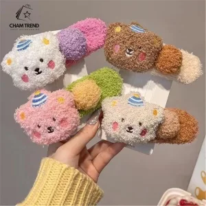 Kẹp Tóc Gấu Bông Xù